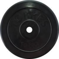 Диск обрезиненный TORRES 10 кг арт. PL507110, d25 мм, металл в рез.оболочке, черный