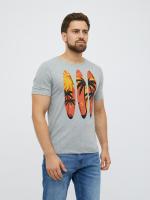 футболка мужская (GRI MELANGE) S 7527-FB