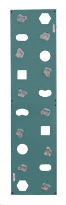 Скалодром пристенный 500*2000 стандарт ЭЛЬБРУС (10 зацепов), бирюзовый-пастель