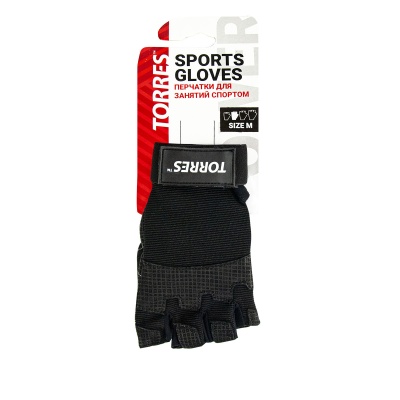 Перчатки для занятий спортом "TORRES", нат. замша и кожа подбивка 6 мм, напульсник M